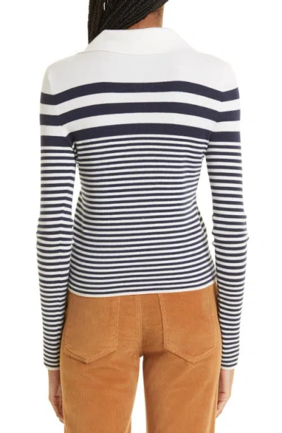 Veronica Beard Raj Stripe Wool Polo Sweater
