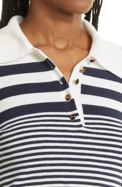 Veronica Beard Raj Stripe Wool Polo Sweater
