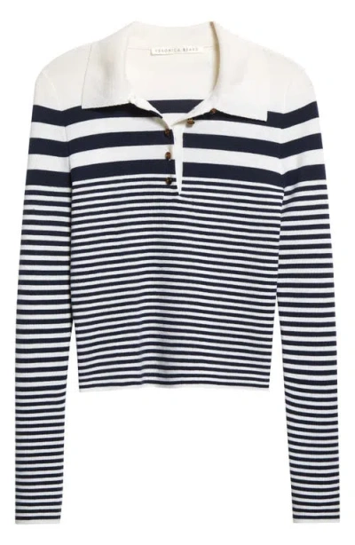 Veronica Beard Raj Stripe Wool Polo Sweater