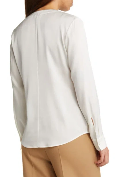 Hugo Boss Boss Banorah Pleat Neck Stretch Silk Blouse