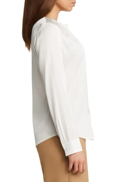 Hugo Boss Boss Banorah Pleat Neck Stretch Silk Blouse