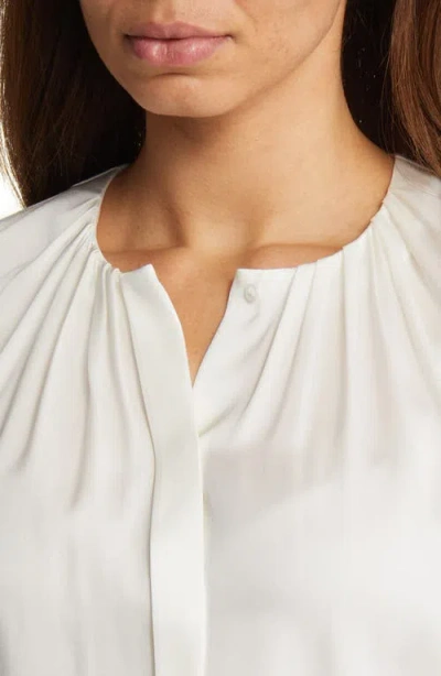 Hugo Boss Boss Banorah Pleat Neck Stretch Silk Blouse