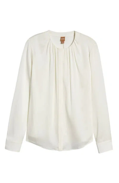 Hugo Boss Boss Banorah Pleat Neck Stretch Silk Blouse