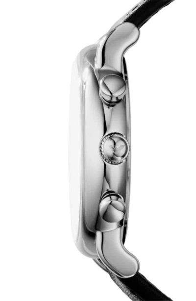 Emporio Armani Chronograph Leather Strap Watch, 46mm
