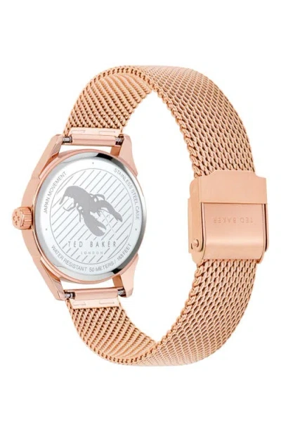 Ted Baker Three-hand Quartz Mesh Strap Watch, 7.5mm X 14mm