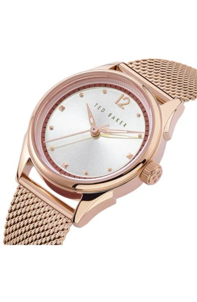 Ted Baker Three-hand Quartz Mesh Strap Watch, 7.5mm X 14mm