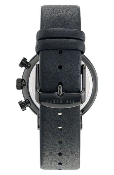 Ted Baker Men's Barnett Backlight Stainless Steel & Leather Strap Chronograph Watch/41mm