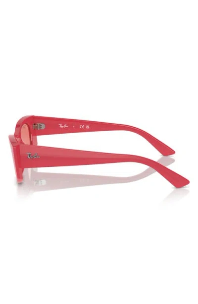 Ray Ban Zena Bio-based Sunglasses Red Cherry Frame Pink Lenses 52-22