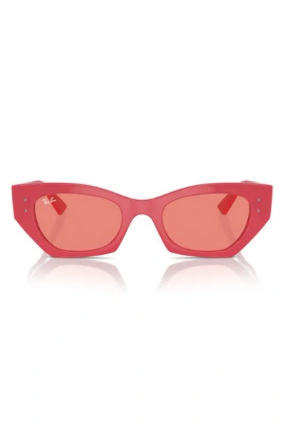 Ray Ban Zena Bio-based Sunglasses Red Cherry Frame Pink Lenses 52-22