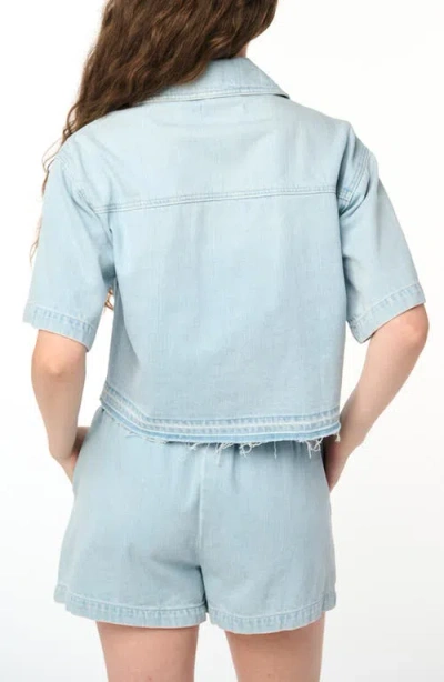 Blanknyc Cropped Boxy Denim Shirt