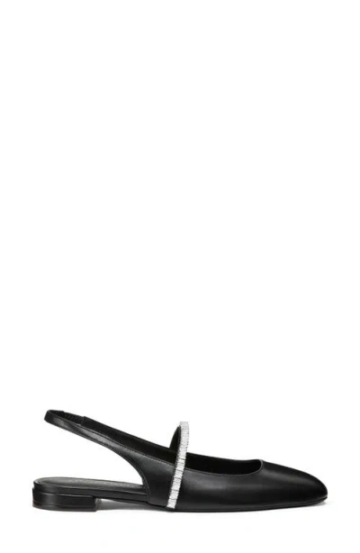 Stuart Weitzman Leather Embellished Stefanie Slingback Flats
