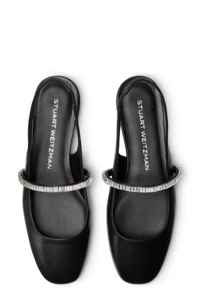 Stuart Weitzman Leather Embellished Stefanie Slingback Flats
