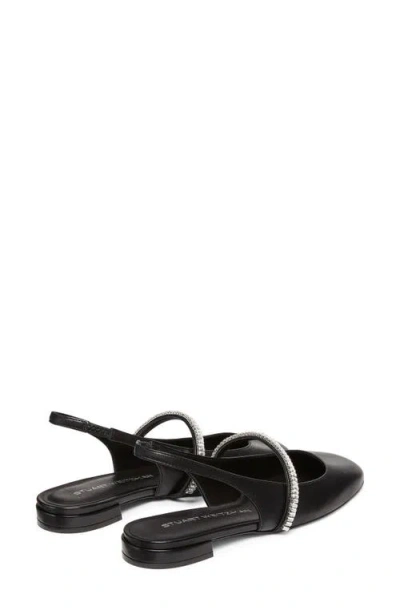 Stuart Weitzman Leather Embellished Stefanie Slingback Flats
