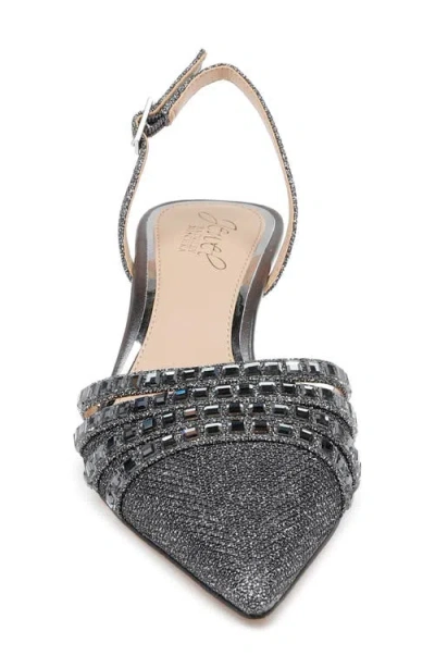 Jewel Badgley Mischka Katalina Slingback Pointed Toe Kitten Heel Pump