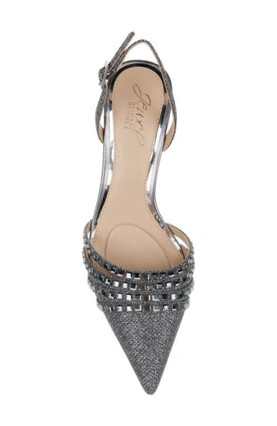 Jewel Badgley Mischka Katalina Slingback Pointed Toe Kitten Heel Pump