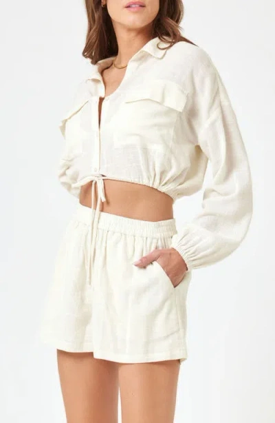 L*space Lspace Bora Button-up Cover-up Crop Top