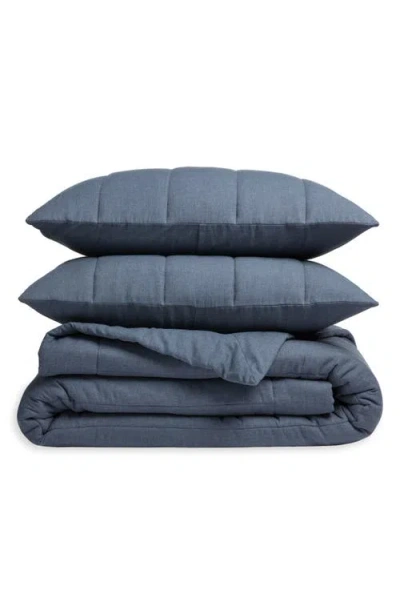 Nordstrom Organic Cotton Mélange Quilted Comforter & Shams Set In Blue