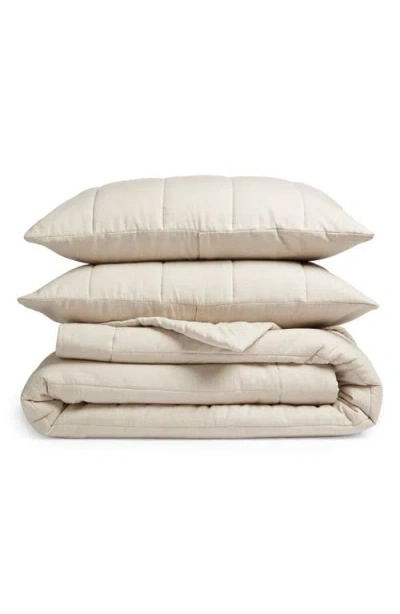 Nordstrom Organic Cotton Mélange Quilted Comforter & Shams Set In Neutral