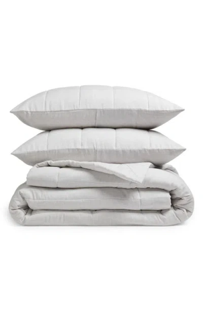 Nordstrom Organic Cotton Mélange Quilted Comforter & Shams Set In White