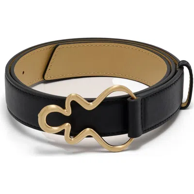 Cult Gaia Valma Leather Belt In Black