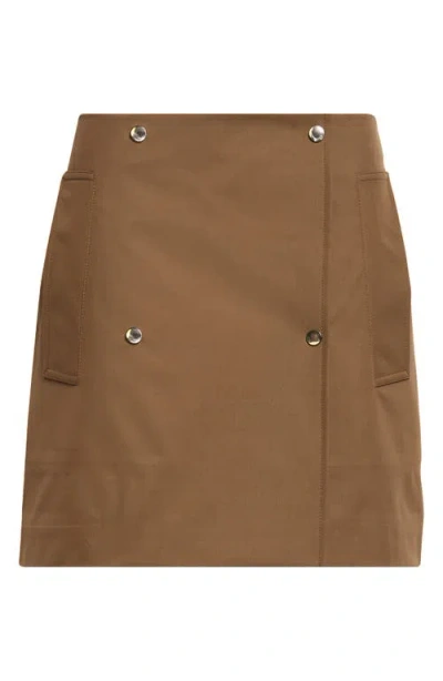 Burberry Bonded Gabardine Trench Miniskirt In Brown