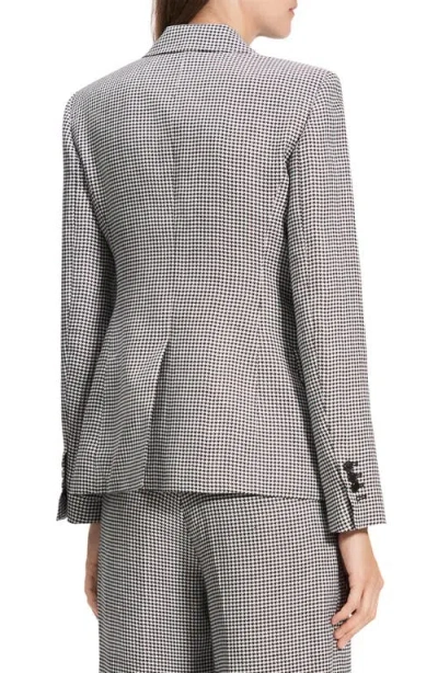 Theory B.mel Houndstooth Check Slim Fit Linen Blend Blazer