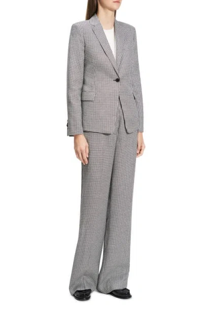 Theory B.mel Houndstooth Check Slim Fit Linen Blend Blazer