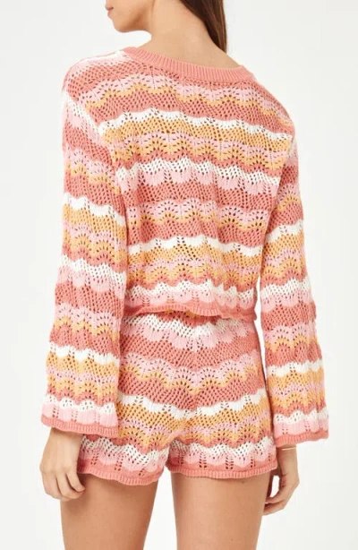 L*space Lspace Sun Ray Stripe Crop Cotton Cover-up Sweater