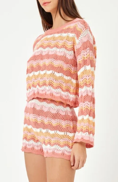 L*space Lspace Sun Ray Stripe Crop Cotton Cover-up Sweater