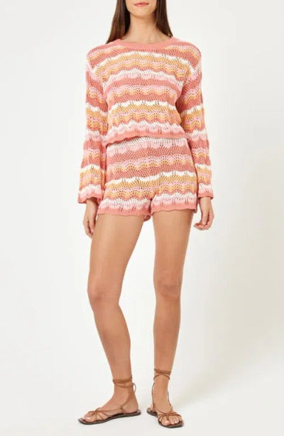 L*space Lspace Sun Ray Stripe Crop Cotton Cover-up Sweater