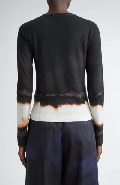 Jason Wu Collection Burned Stripe Merino Wool Cardigan