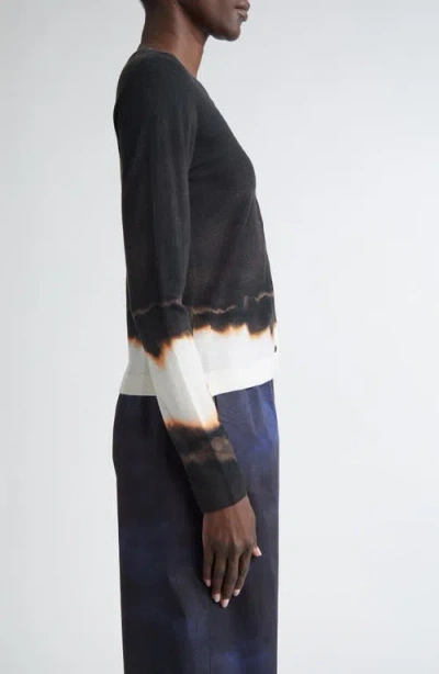 Jason Wu Collection Burned Stripe Merino Wool Cardigan