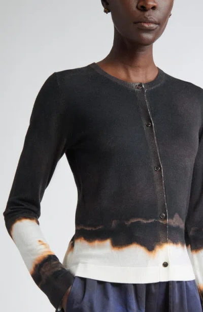 Jason Wu Collection Burned Stripe Merino Wool Cardigan