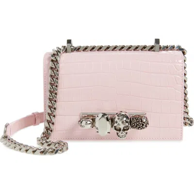 Alexander Mcqueen Jeweled Mini Mock-croc Satchel Bag