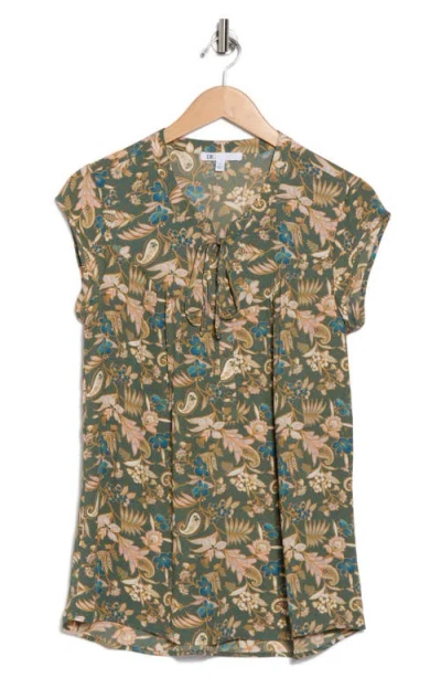 Dr2 By Daniel Rainn Flounce Back Split Neck Top