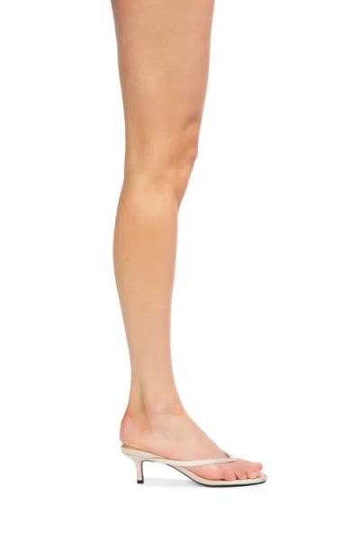 Black Suede Studio Tash 50 Satin Thong Sandal