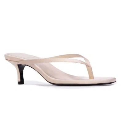 Black Suede Studio Tash 50 Satin Thong Sandal