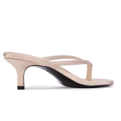 Black Suede Studio Tash 50 Satin Thong Sandal