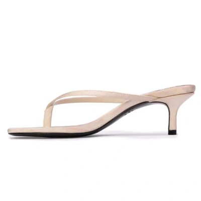 Black Suede Studio Tash 50 Satin Thong Sandal