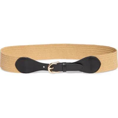 Kate Spade New York Tapered Leather & Straw Belt