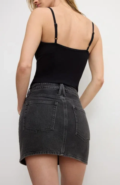 Good American '90s Denim Miniskirt In Black