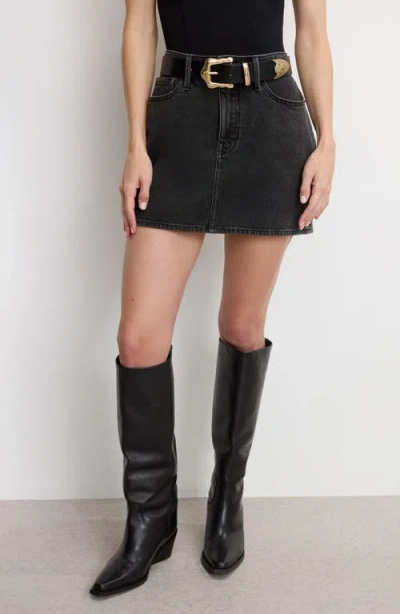 Good American '90s Denim Miniskirt In Black