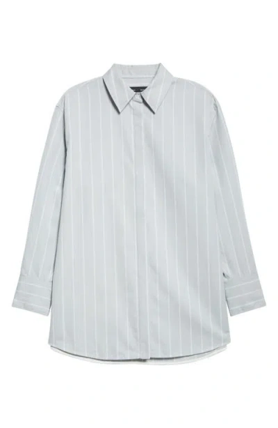 Proenza Schouler Addy Stripe Cotton & Silk Button-up Shirt In Blue