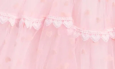 Doe A Dear Kids' Velvet Heart Mesh Tutu Skirt In Pink