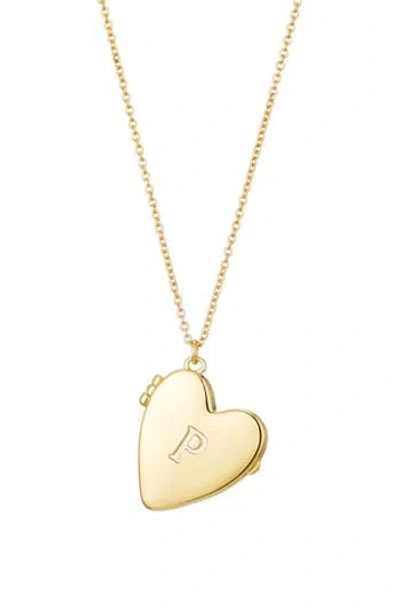 Adornia 14k Gold Plated Initial Heart Locket Necklace