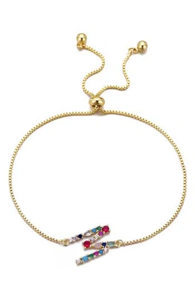 Adornia Mixed Crystal Initial Chain Bracelet