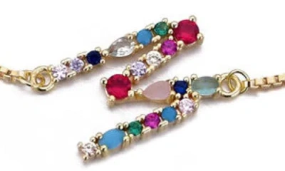 Adornia Mixed Crystal Initial Chain Bracelet