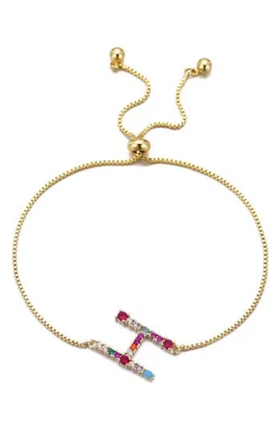 Adornia Mixed Crystal Initial Chain Bracelet