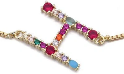 Adornia Mixed Crystal Initial Chain Bracelet