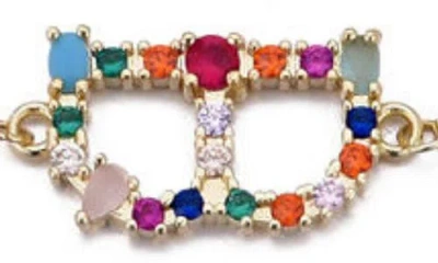 Adornia Mixed Crystal Initial Chain Bracelet